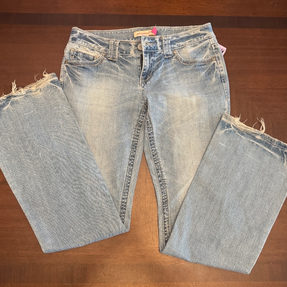 VTG Y2K Aeropostale Hailey Skinny Flare Jeans Bedazzle Detailing